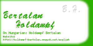 bertalan holdampf business card